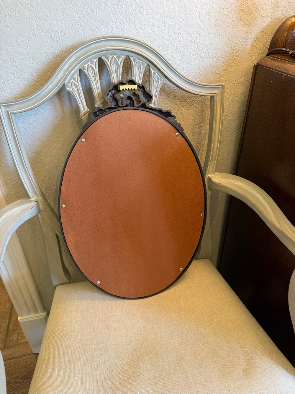 Vintage Ornate Gold Oval Wall Mirror Large